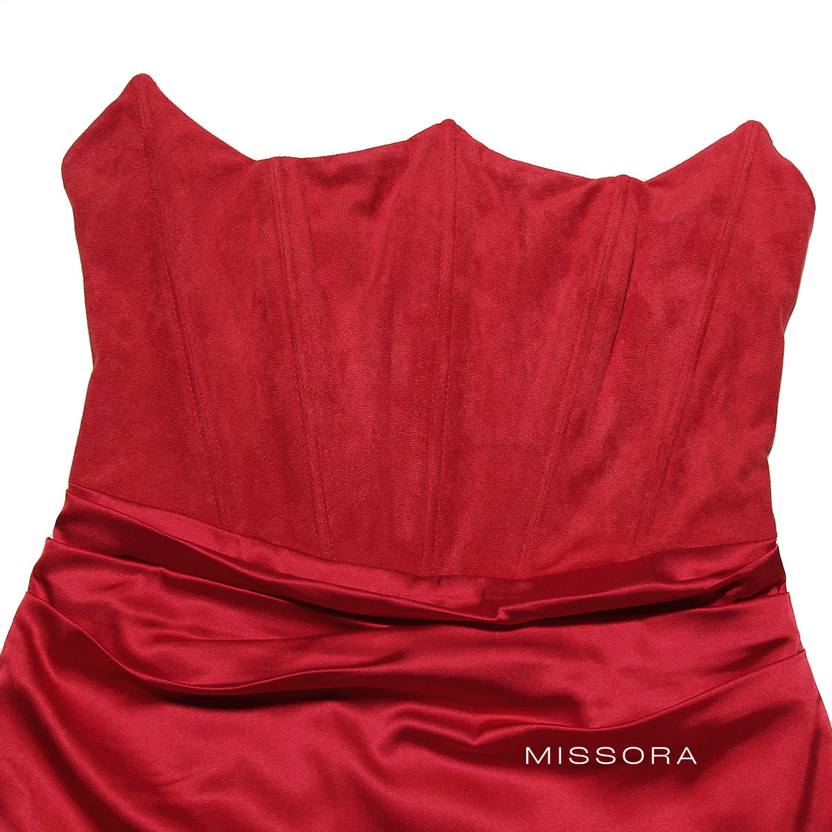 Lanae Kadife Saten Abiye Elbise [7WBGKFUS]