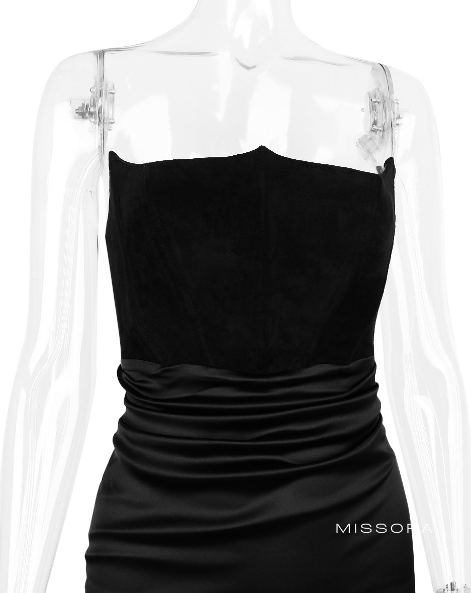 Lanae Kadife Saten Abiye Elbise [89O68Z2V]