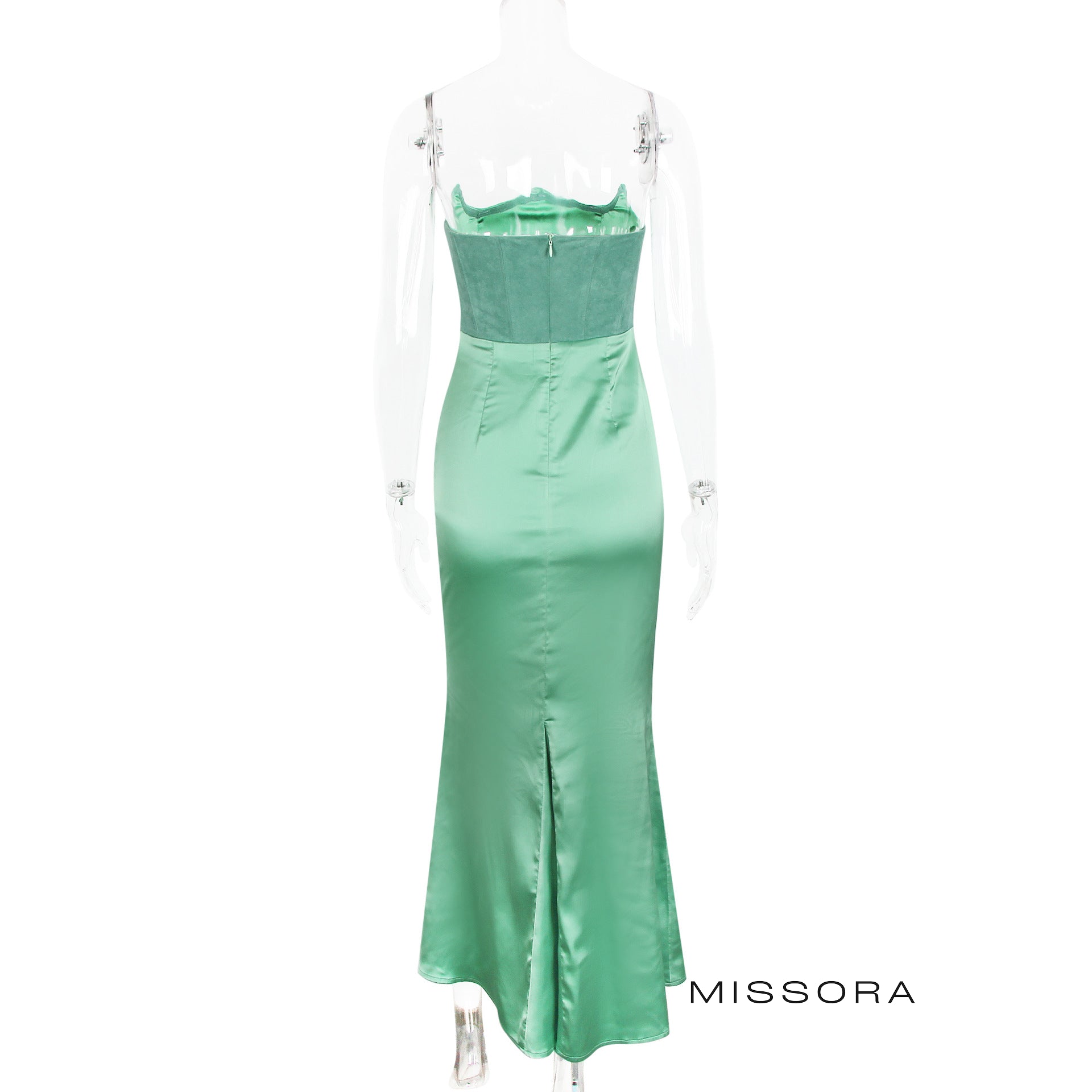 Lanae Kadife Saten Abiye Elbise [U4KYQTHI]