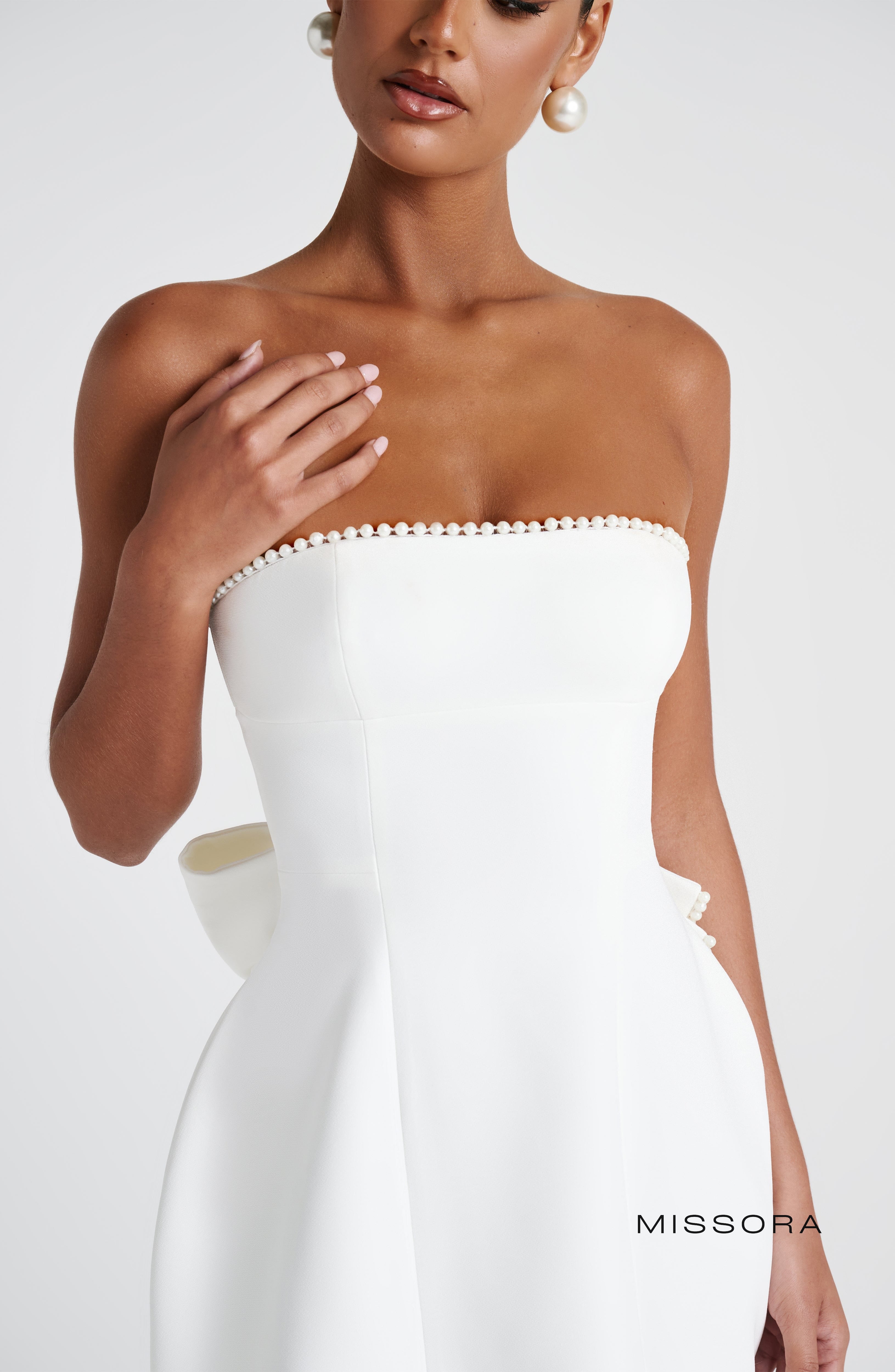 Missora Lea Pearl Trim Bubble Mini Dress