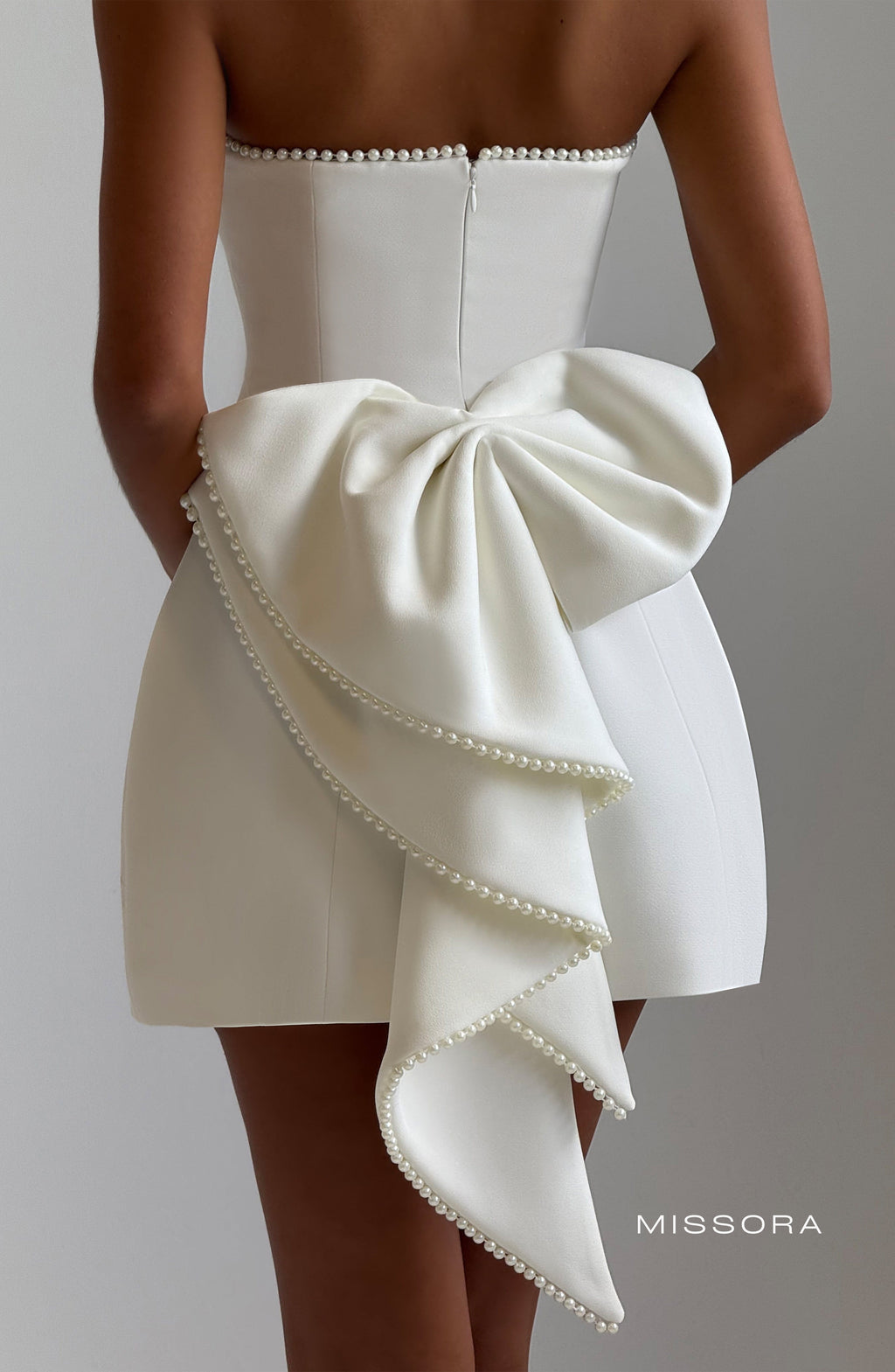 Missora Lea Pearl Trim Bubble Mini Dress