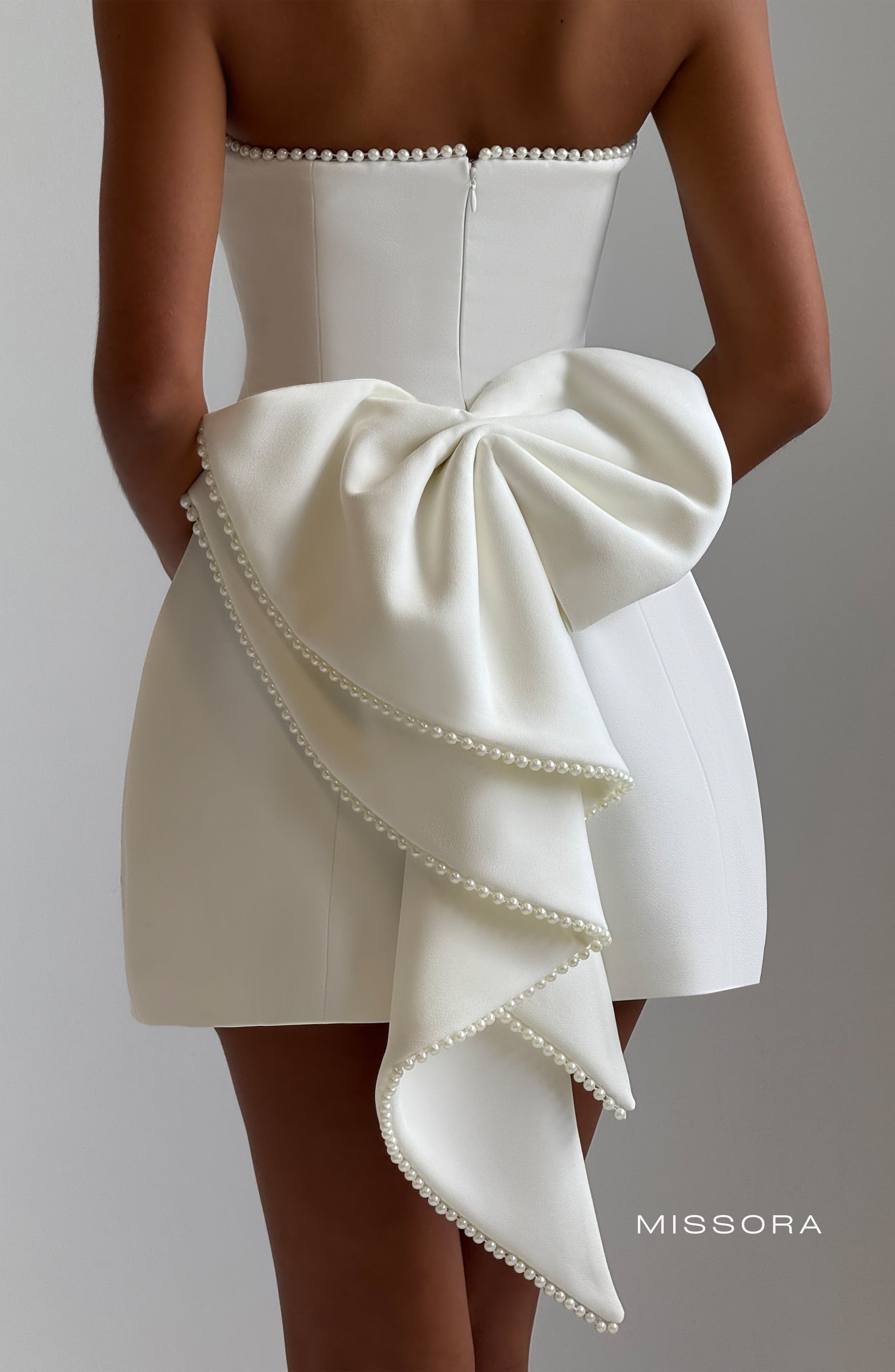 Missora Lea Pearl Trim Bubble Mini Dress