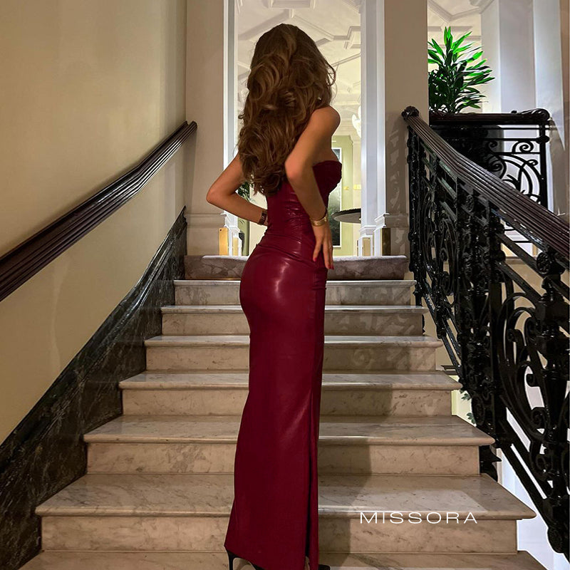 Leandra Straplez Büzgülü Elbise [N8KGU1VT]