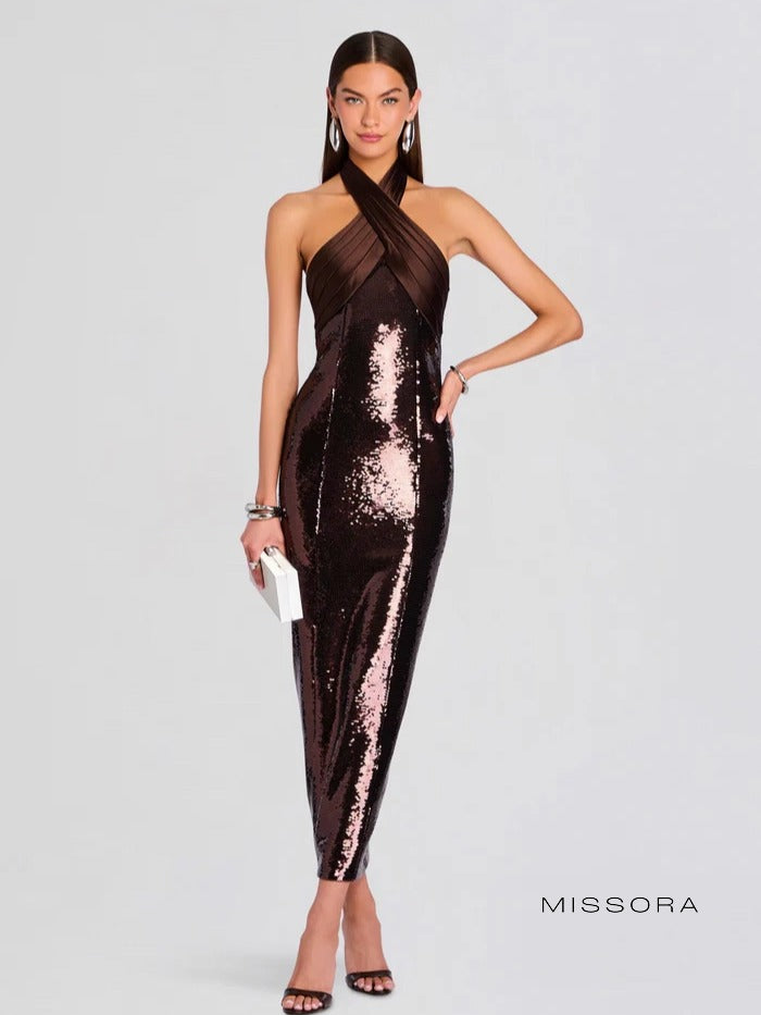 Lexi Pul Payetli Halter Elbise [BGQRLOV5]