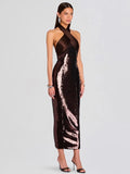 Lexi Pul Payetli Halter Elbise [V9SGN5BG]