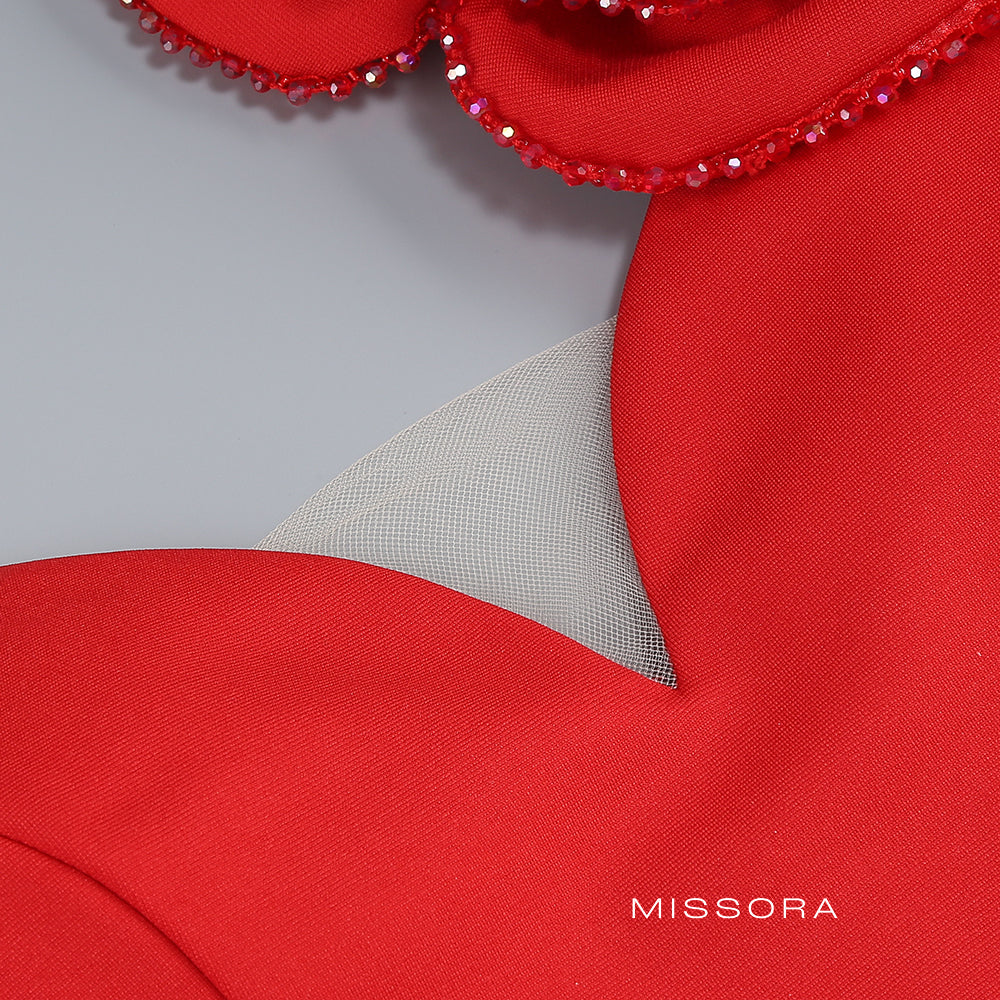 Lilli Tek Omuzlu Taşlı Midi Elbise [O0HF9BO6]