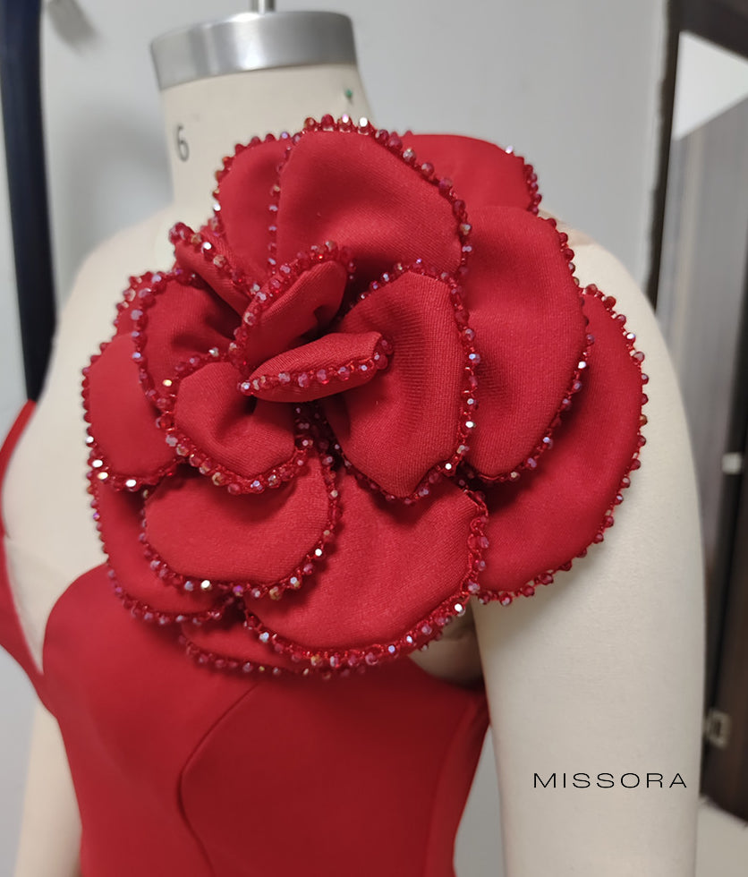 Lilli Tek Omuzlu Taşlı Midi Elbise [XFO5C4C9]