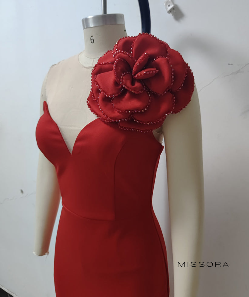 Lilli Tek Omuzlu Taşlı Midi Elbise [86X2MWY3]