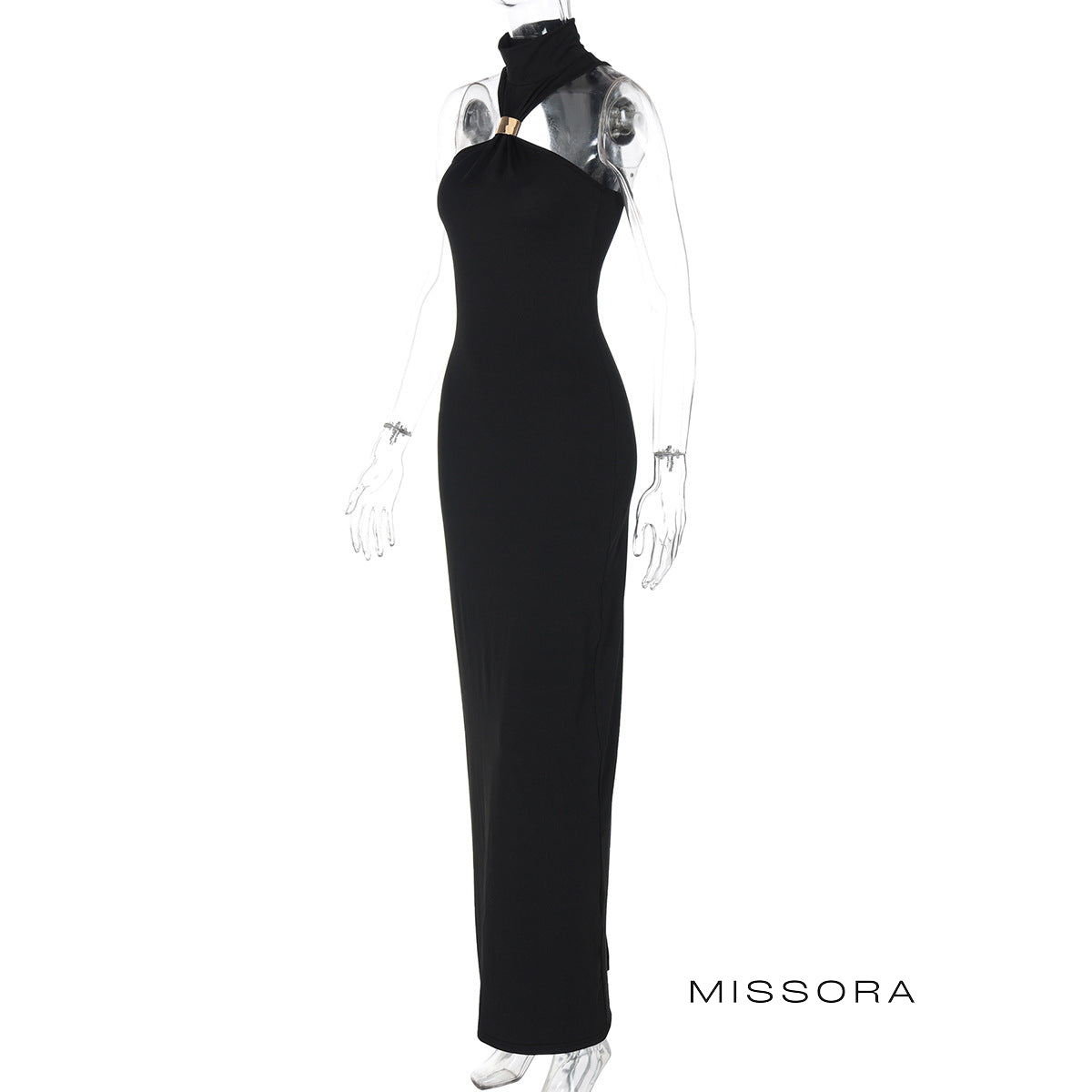 Lillianne Off-Shoulder Halter Elbise [NBFQ5ULP]