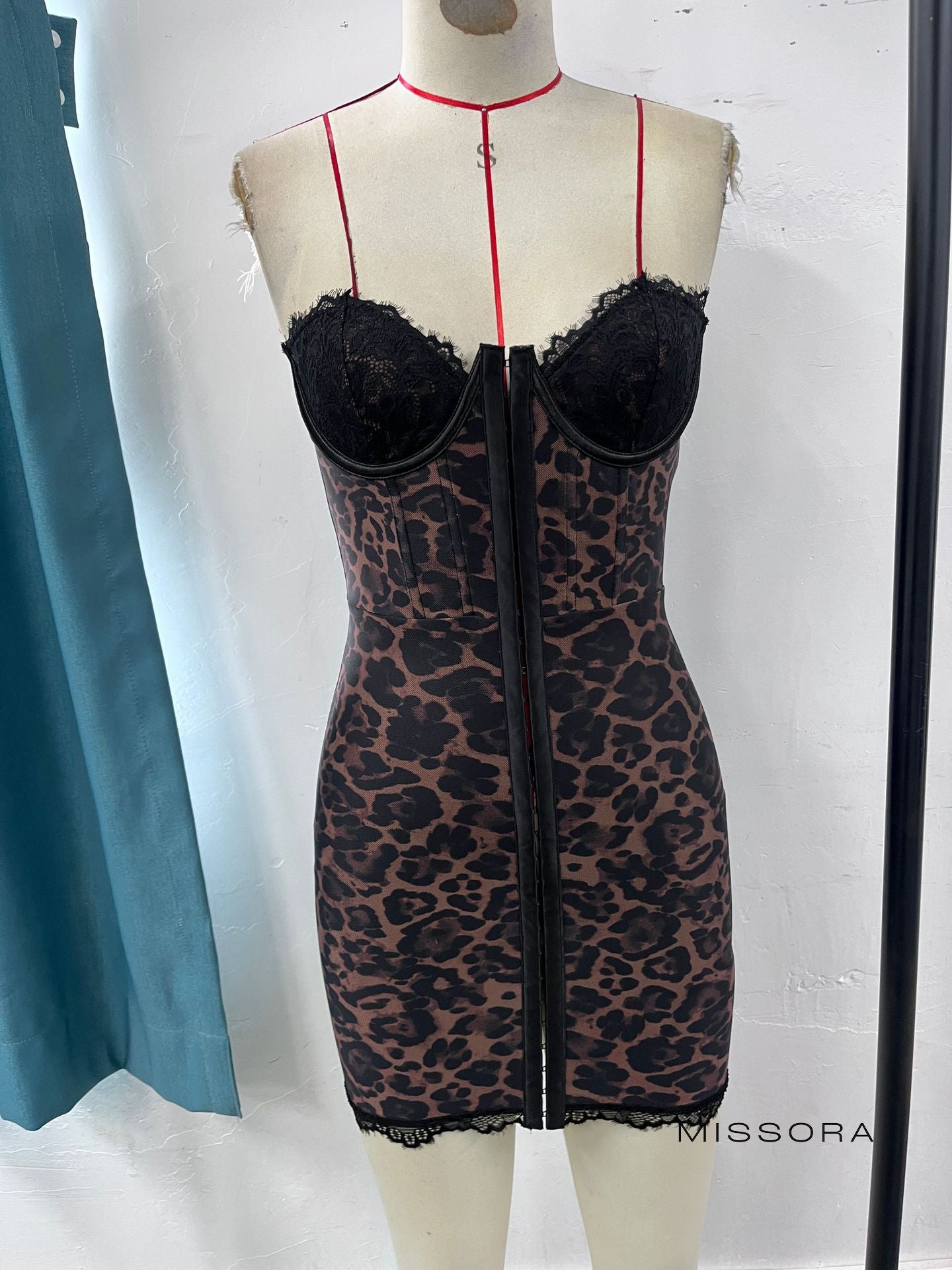 Lola Leopar Büstiyer Elbise [M1Y157A0]