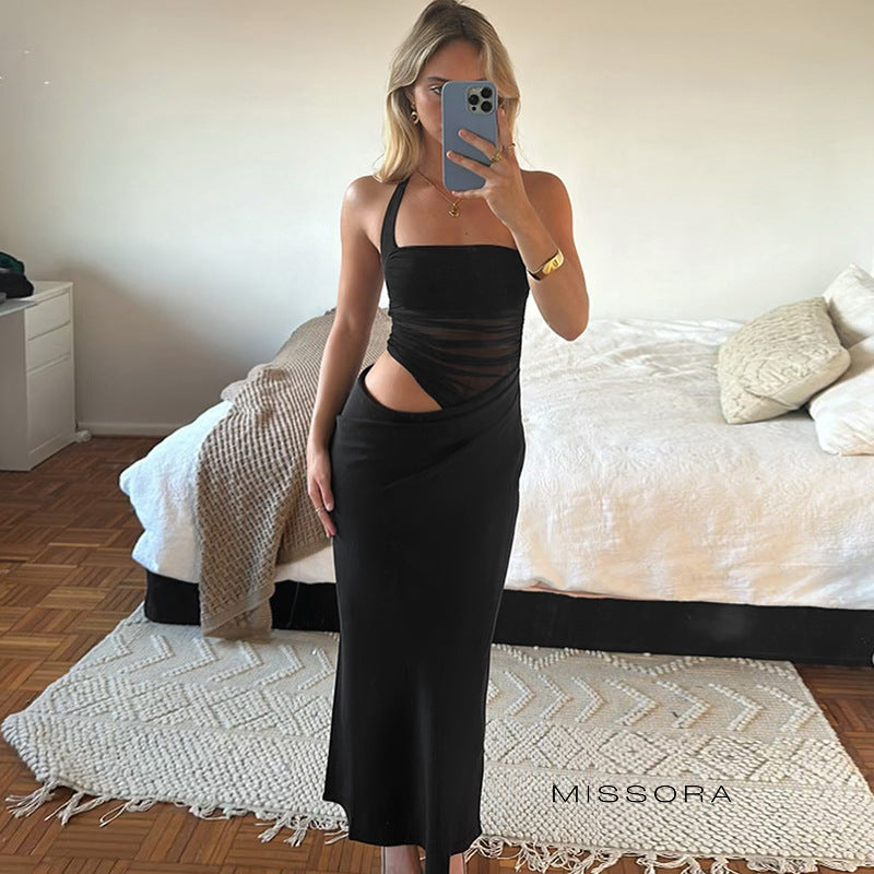 Mabry Pliseli Halter Maxi Elbise [3JZM1NHW]