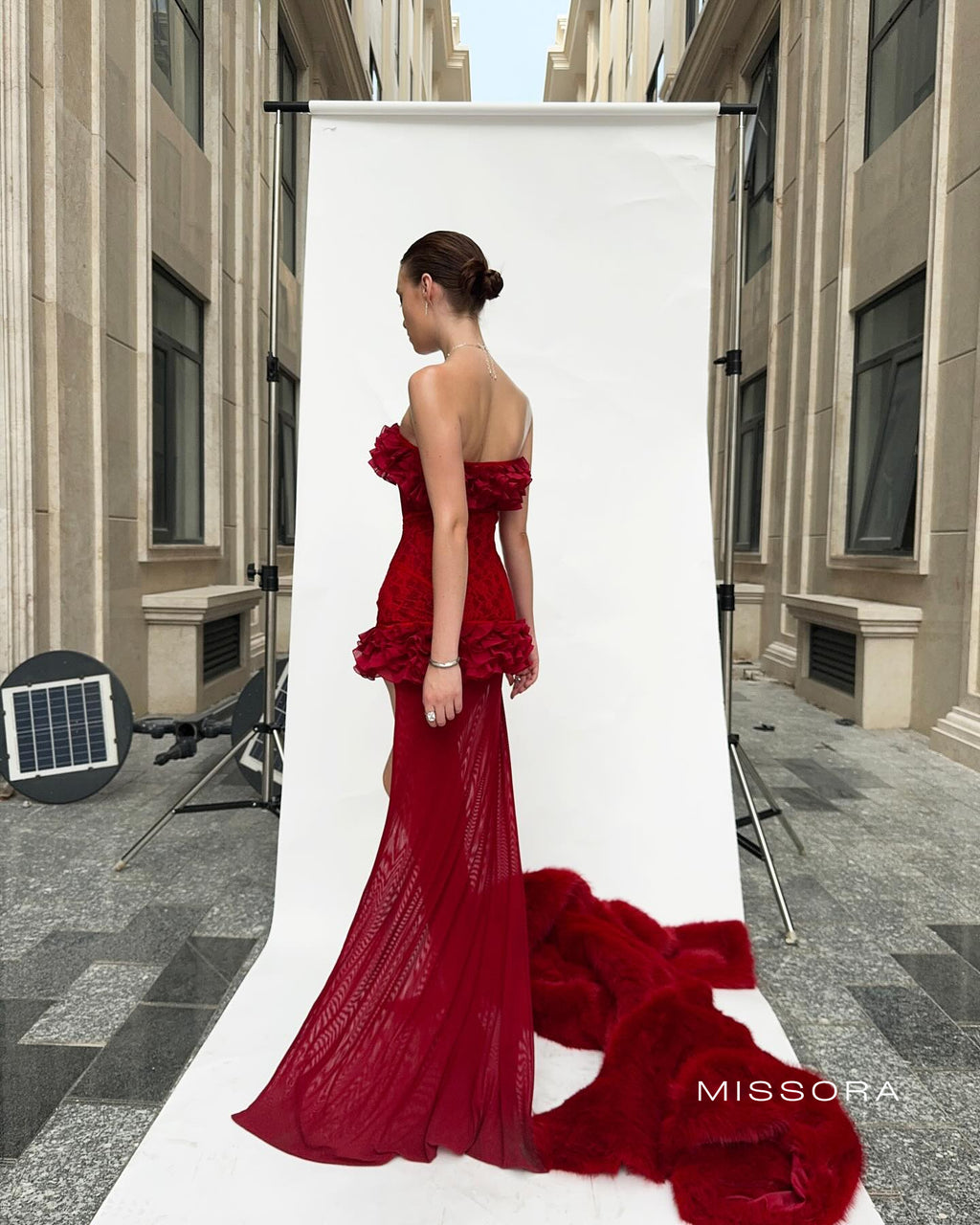 Maizee Straplez Gül Mini Elbise [Z9JI1B79]