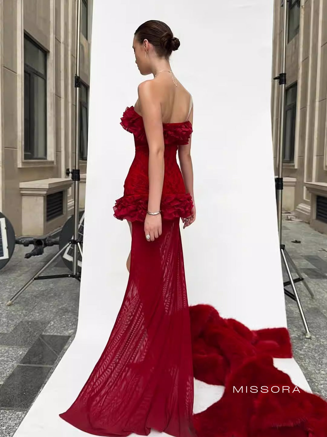 Maizee Straplez Gül Mini Elbise [IVTQT1KO]