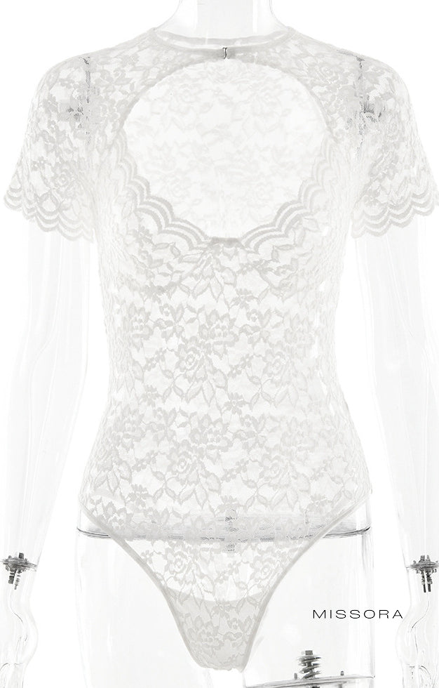 Maizy Dantel Kısa Kollu Bodysuit [BVKCU9S9]