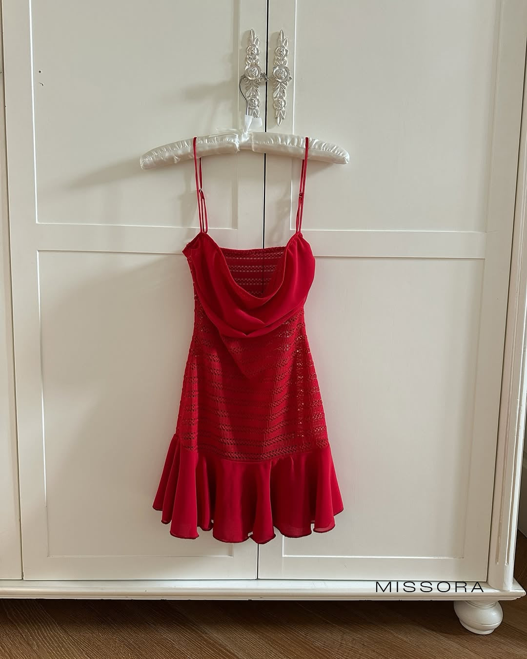 Makenzee Kırmızı Askılı Mini Elbise [KCDD9CNJ]