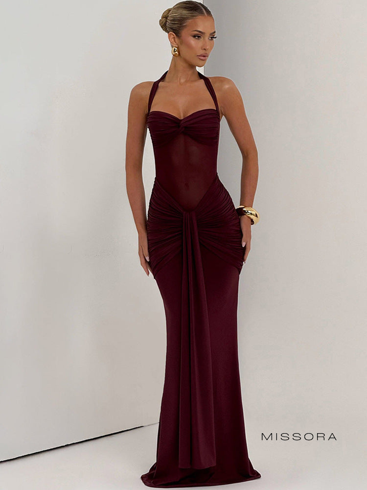 Malaika Halter Balık Kuyruğu Elbise [W84A9F0F]