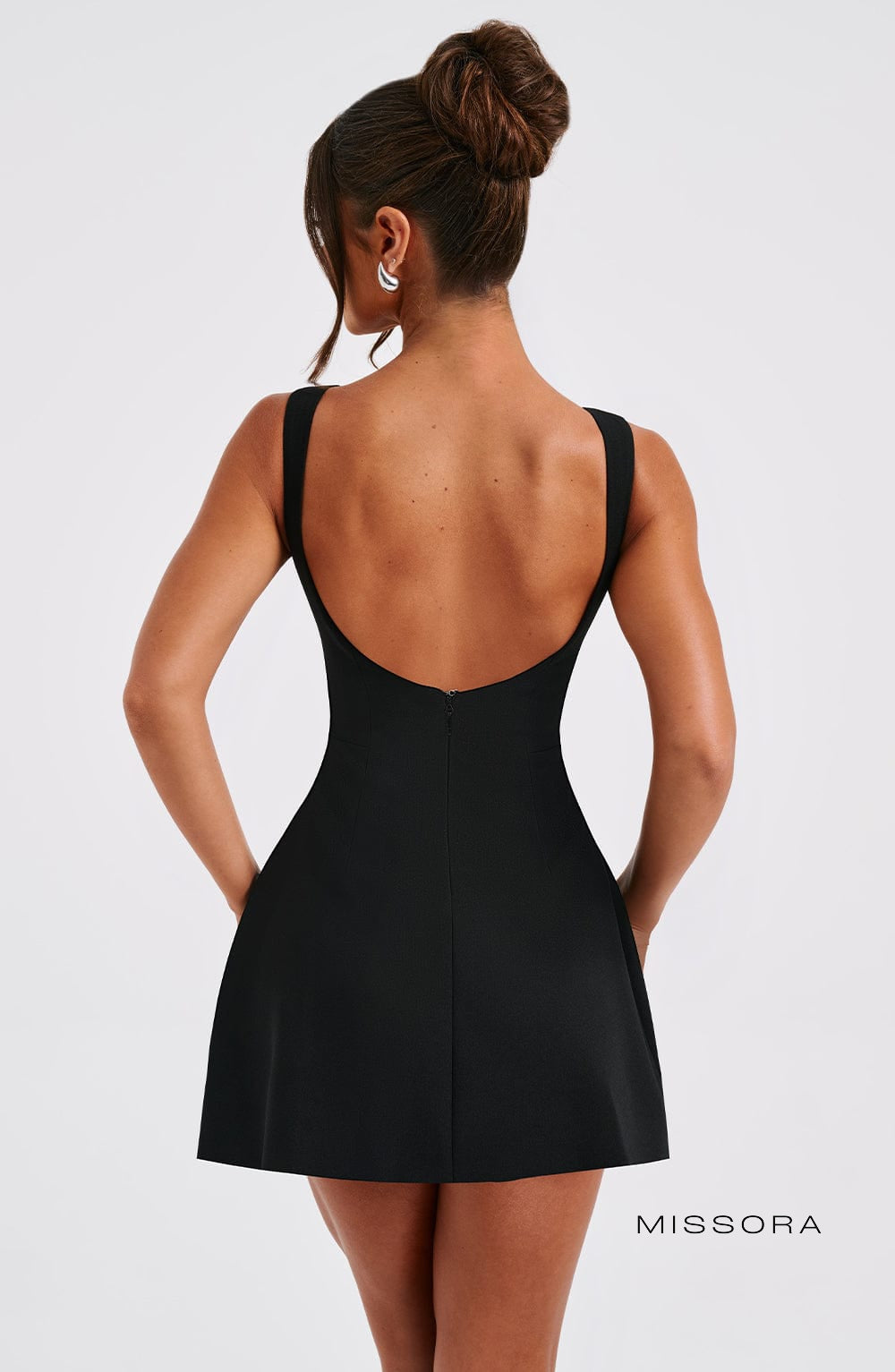 Missora Malaika Voluminous Bubble Mini Dress - Black