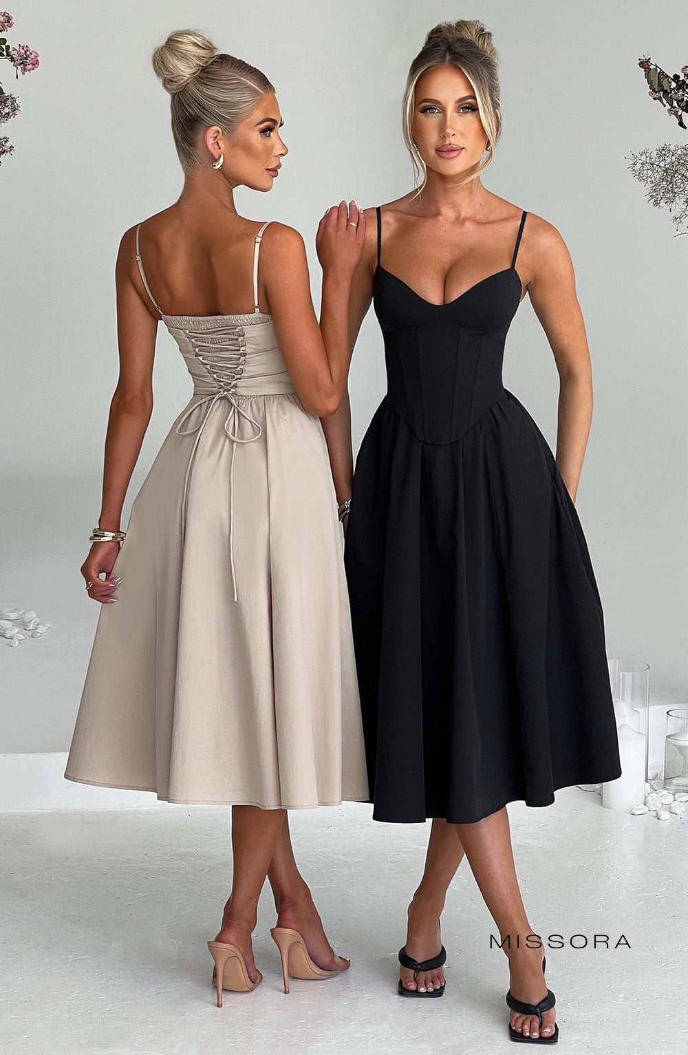 Missora Maliah Structured Corset Midi Dress