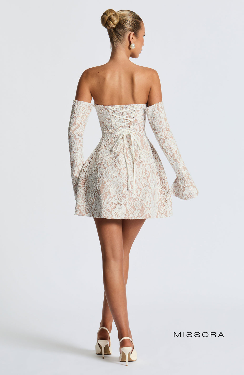 Missora Marlie Strapless Lace Mini Dress