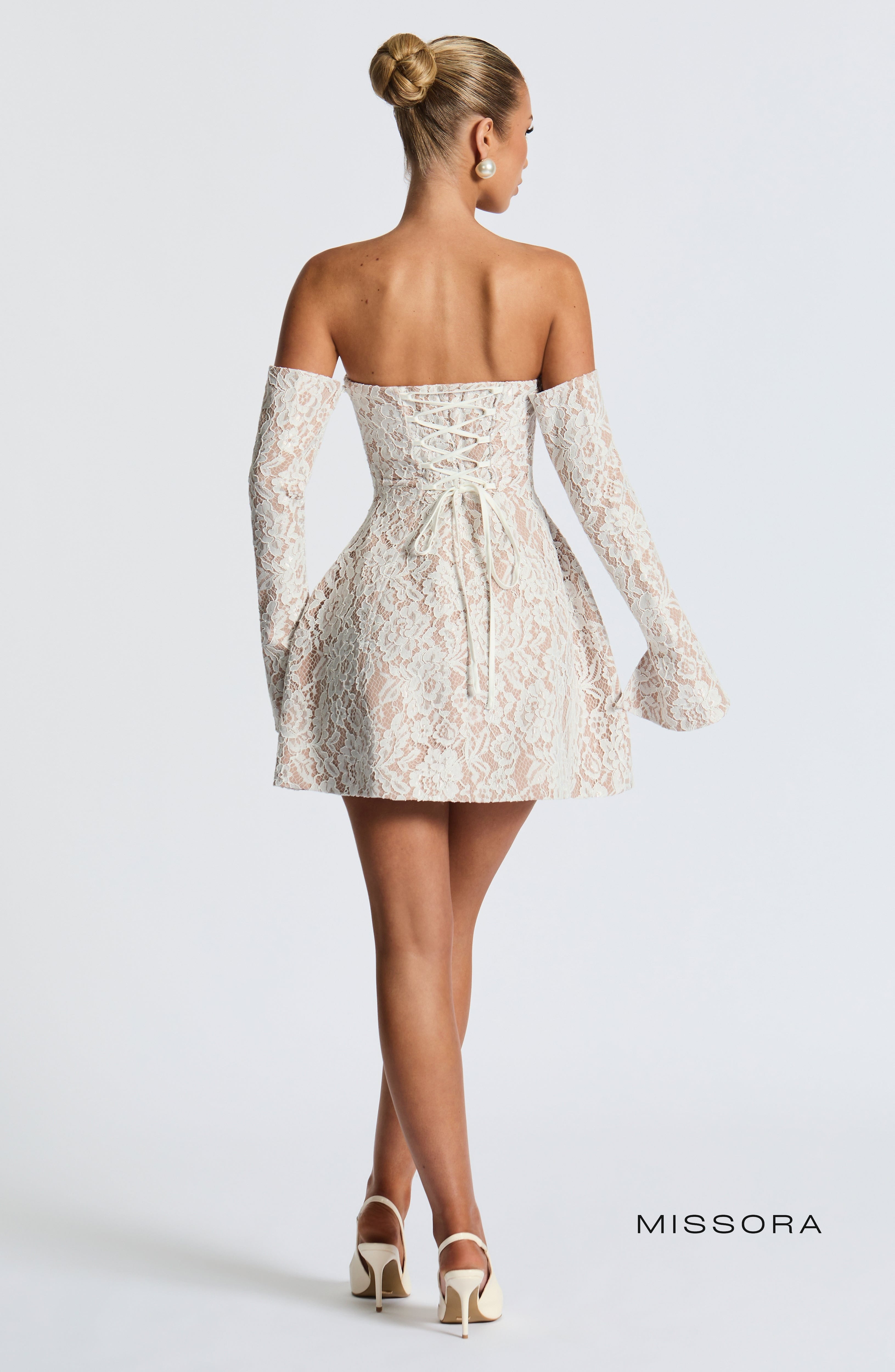 Missora Marlie Strapless Lace Mini Dress