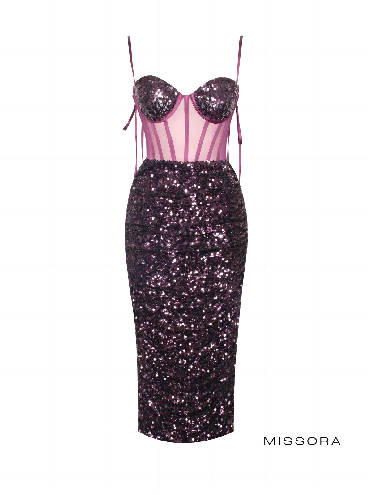 Michaella Straplez Payetli Midi Elbise [PUTYEU4J]