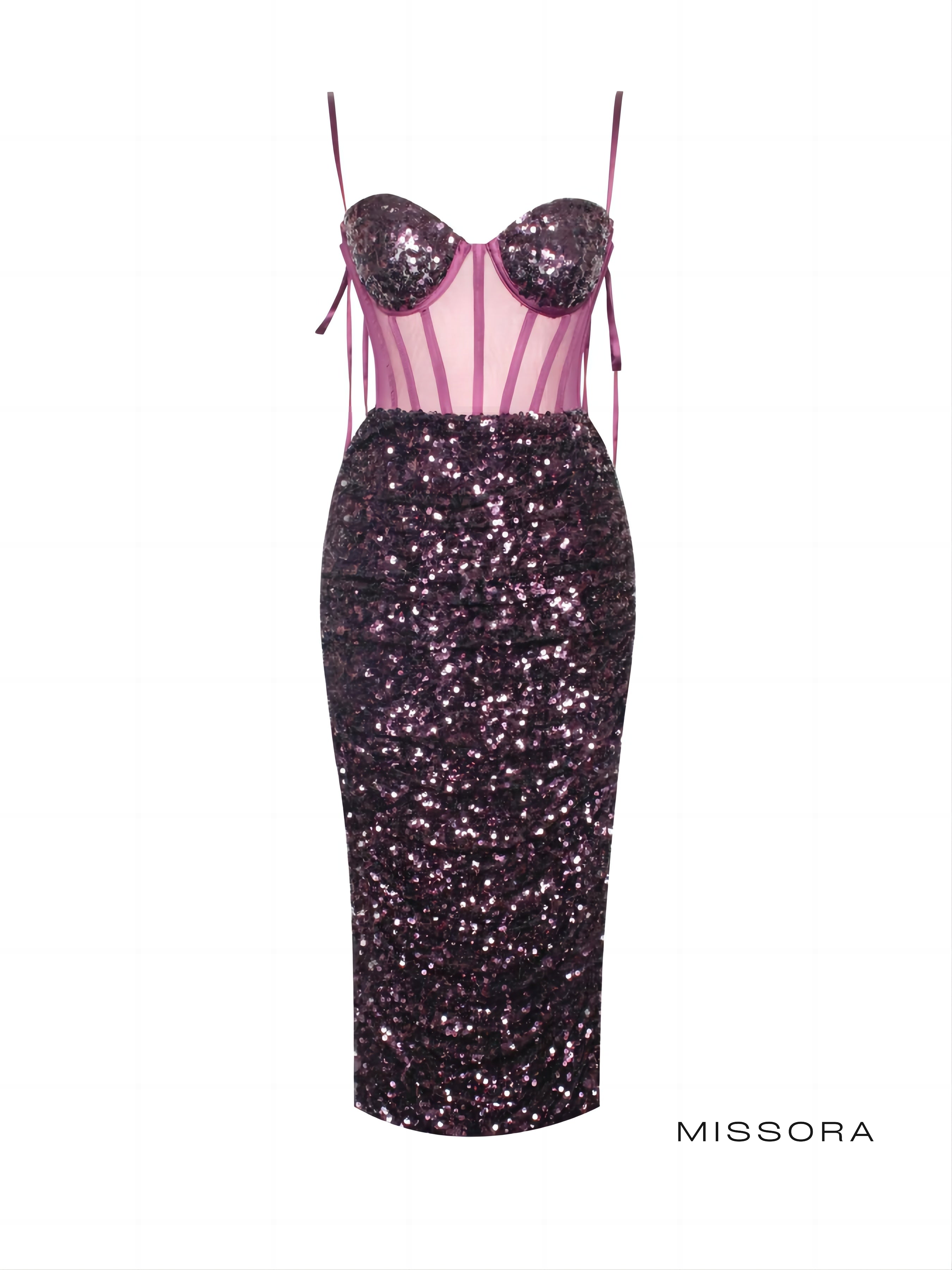 Michaella Straplez Payetli Midi Elbise [PUTYEU4J]