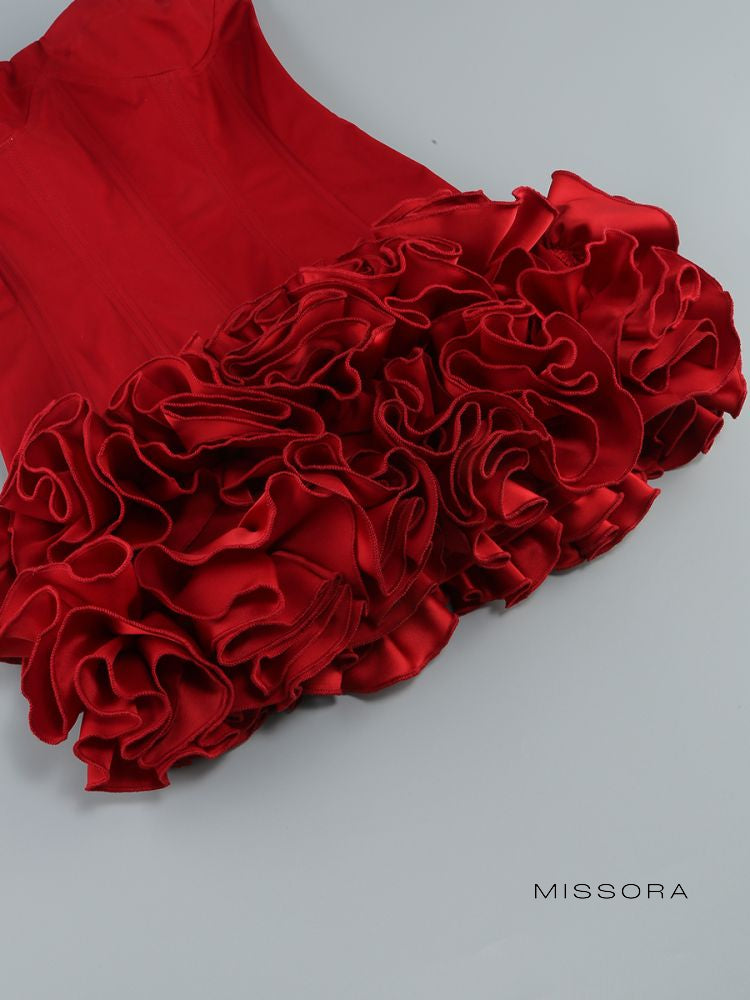 Mikayla Örgü Çiçekli Mini Elbise [14051KHK]