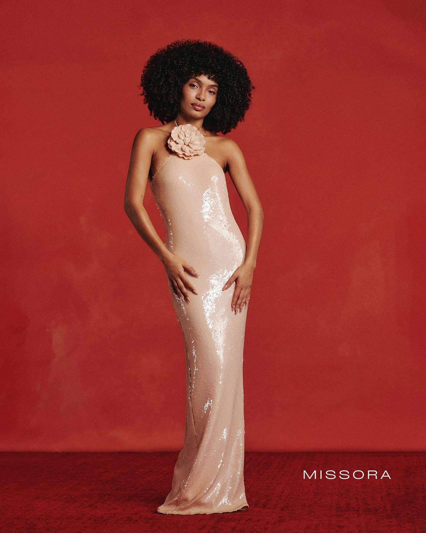 Mirella Halter Detaylı Payetli Elbise [JE2CG290]