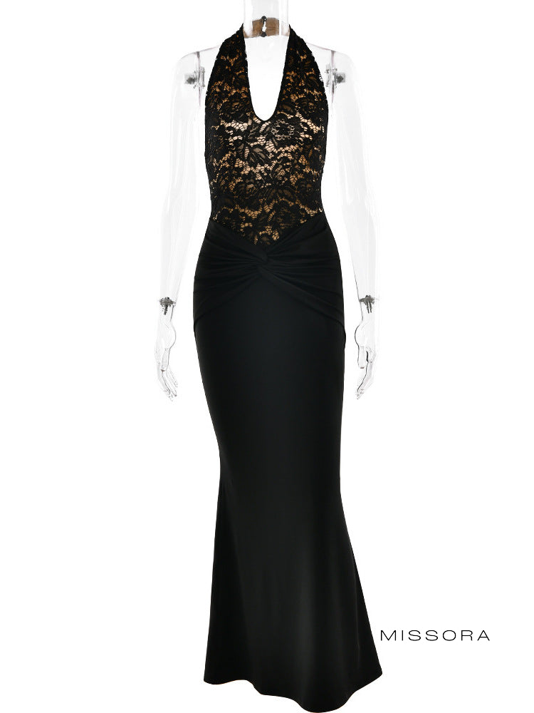 Moxie Halter Büzgülü Balıkçı Elbise [OIEYC6MQ]