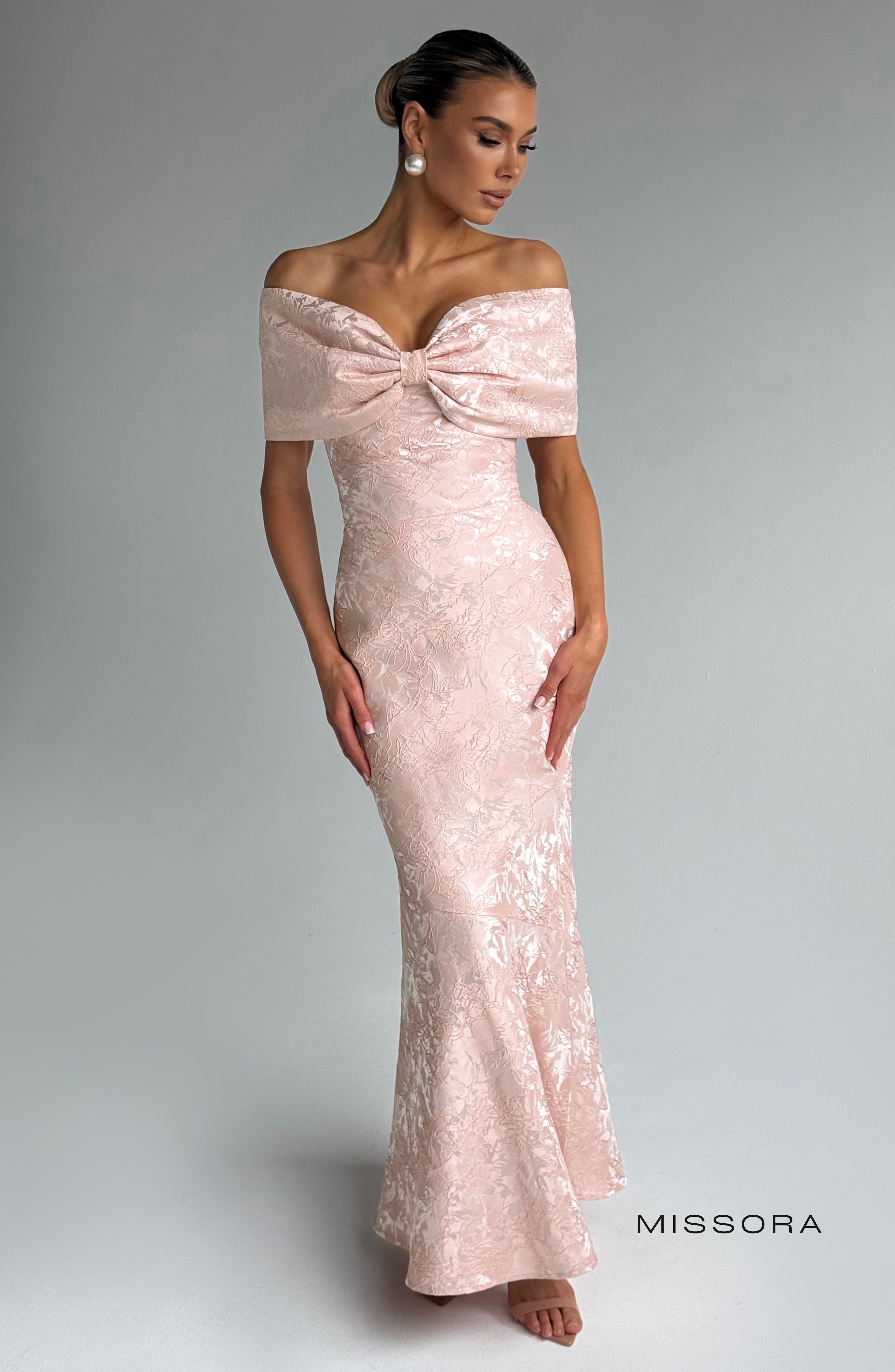 Missora Myiah Jacquard Bardot Maxi Dress