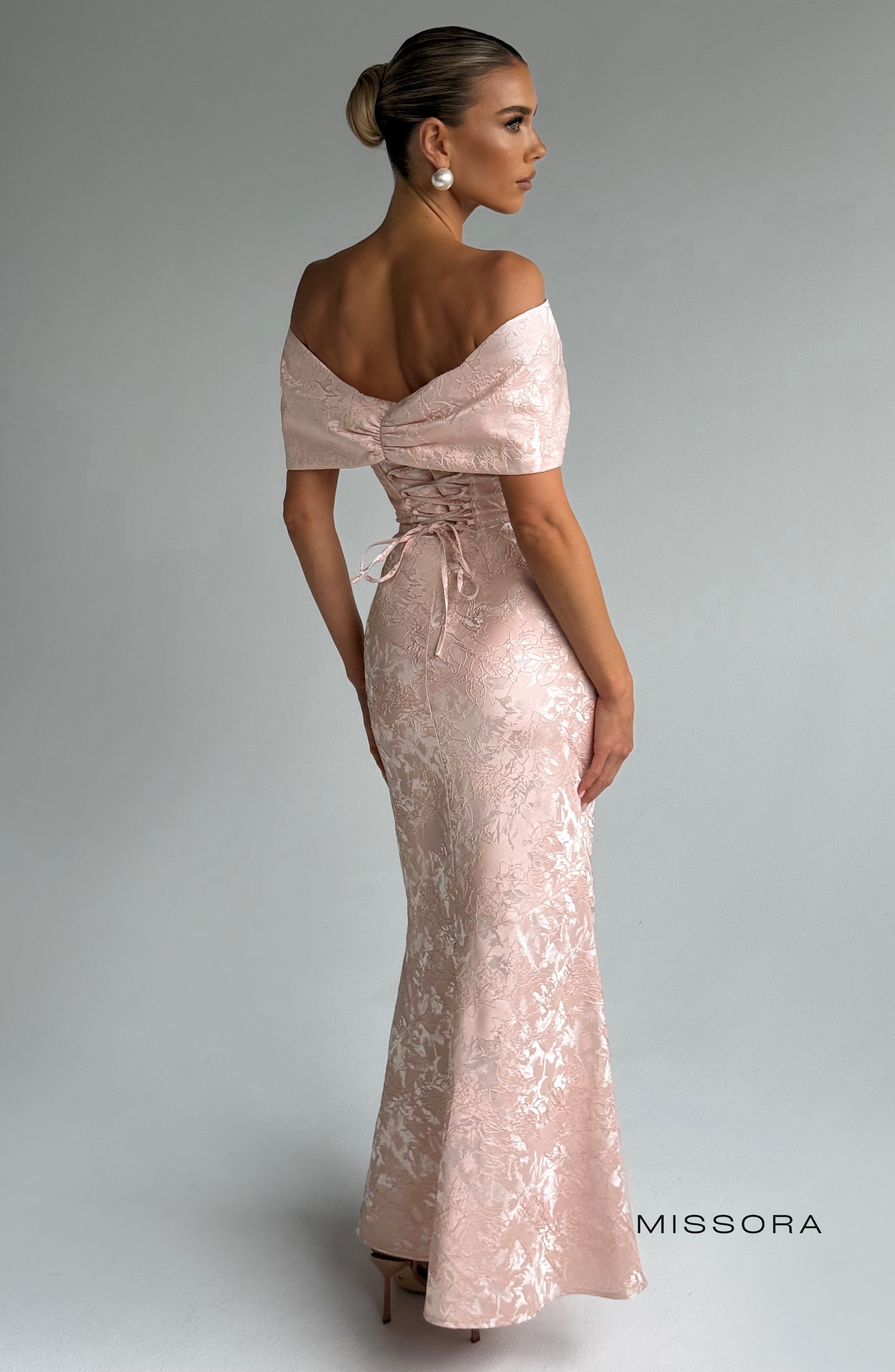 Missora Myiah Jacquard Bardot Maxi Dress