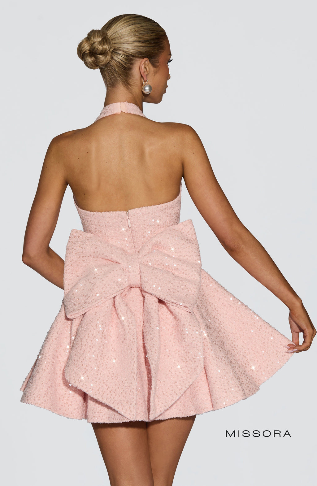 Missora Novalie Sequin Tweed Mini Dress