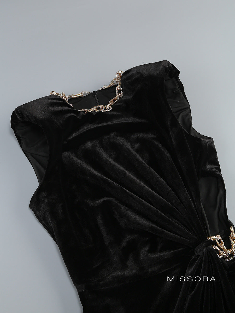 Novella Parlak Kadife Elbise [0YNLO3RY]