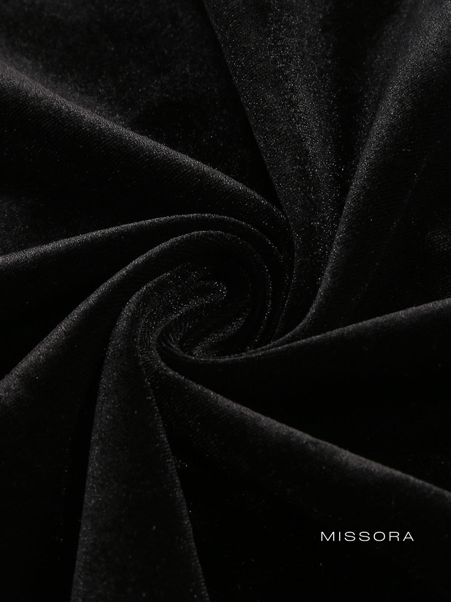 Novella Parlak Kadife Elbise [DTHLWR75]