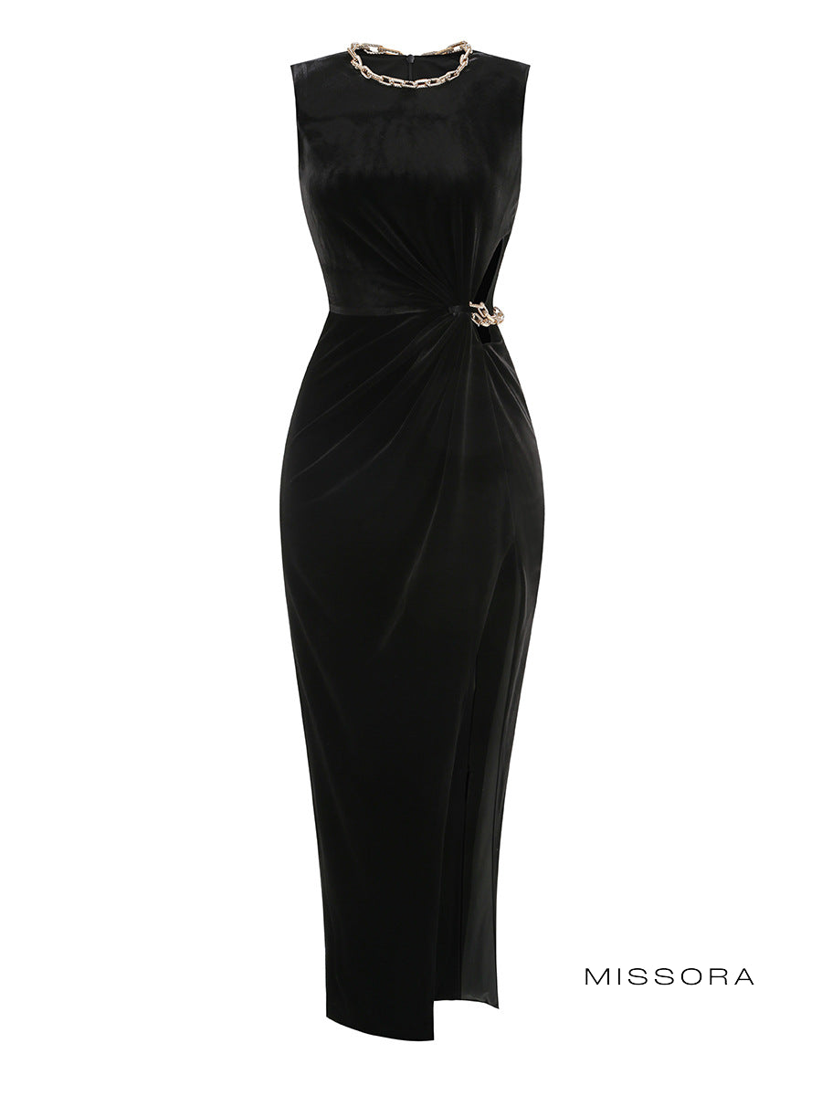 Novella Parlak Kadife Elbise [1PXW3AN8]