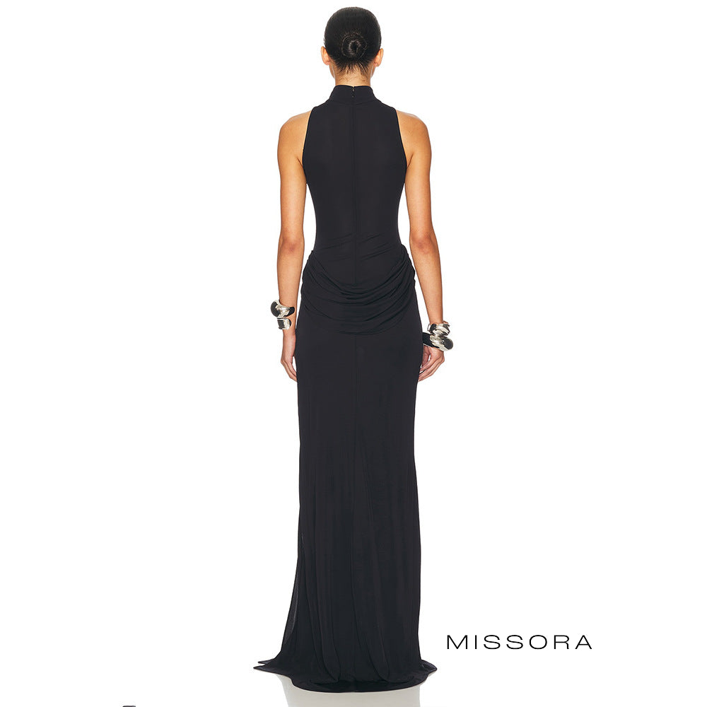 Odalys Yırtmaçlı Büzgülü Maksi Elbise [YMG6B7U3]