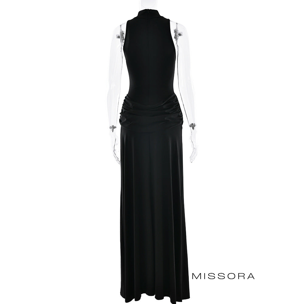 Odalys Yırtmaçlı Büzgülü Maksi Elbise [TM6MDTD4]