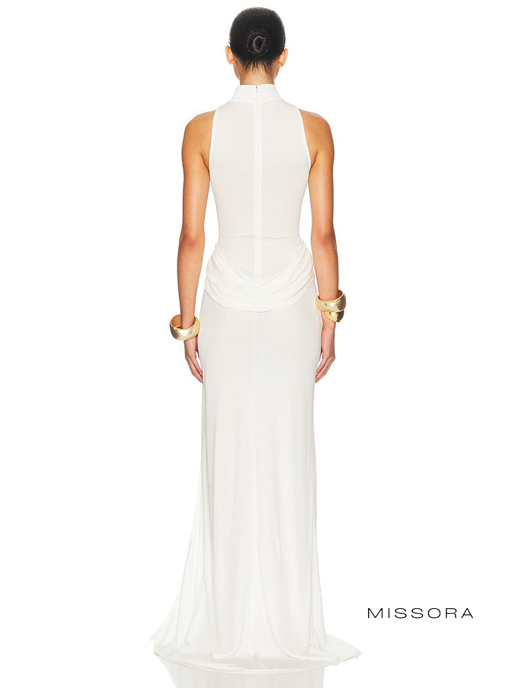 Odalys Yırtmaçlı Büzgülü Maksi Elbise [AB7AIN64]