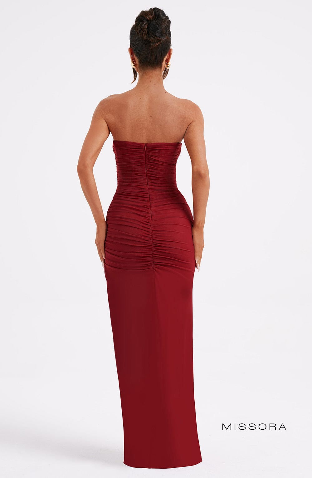 Missora Olive Corset Slit Maxi Dress