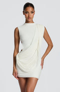Missora Perl Ruched Sash Mini Dress