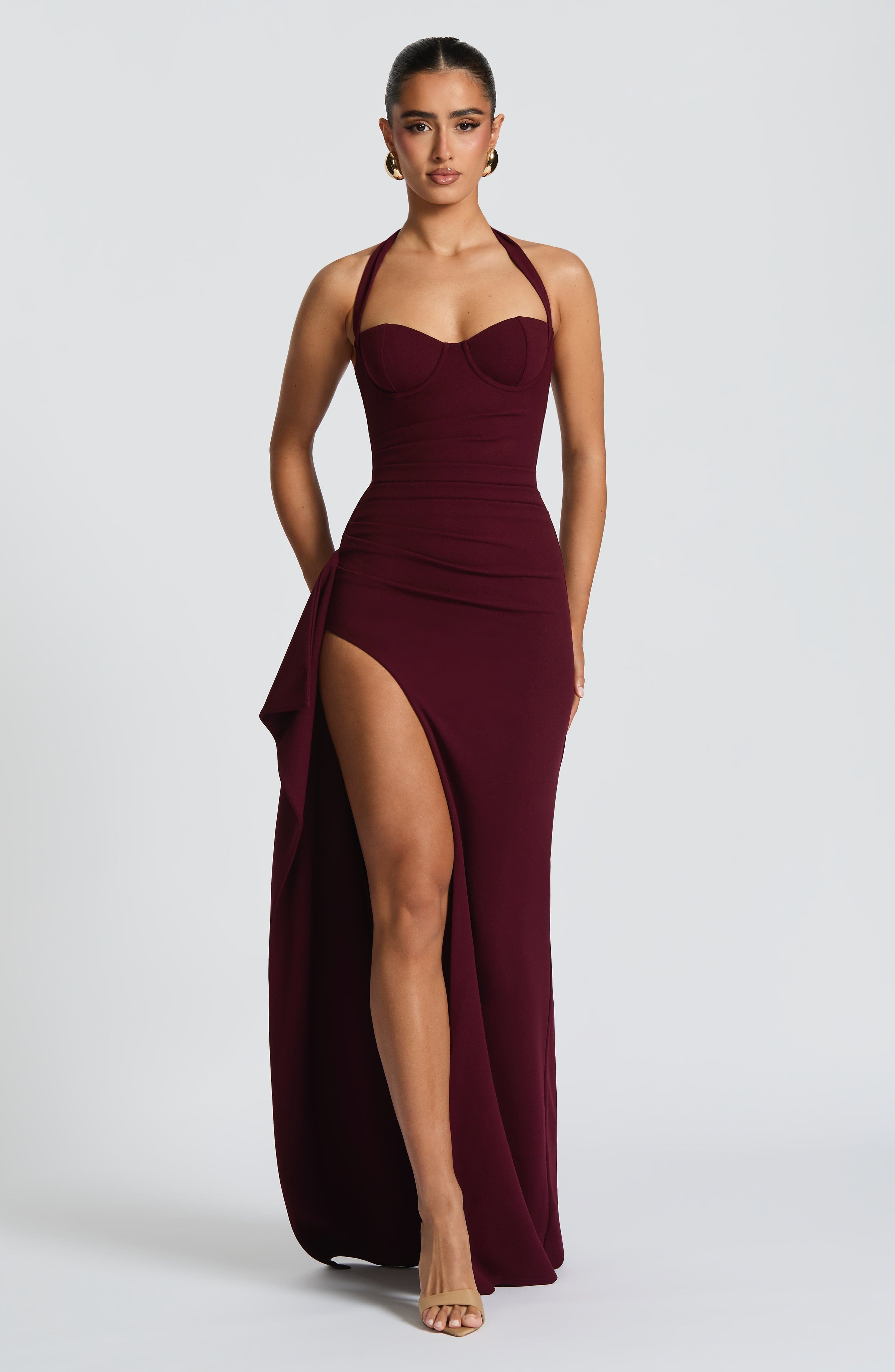 Missora Piper Draped Halter Maxi Dress