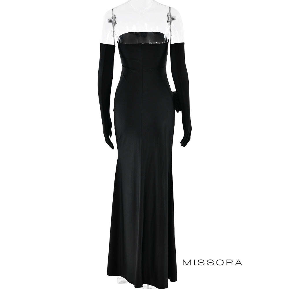 Raina Straplez Saten Elbise [6MP0IC6V]