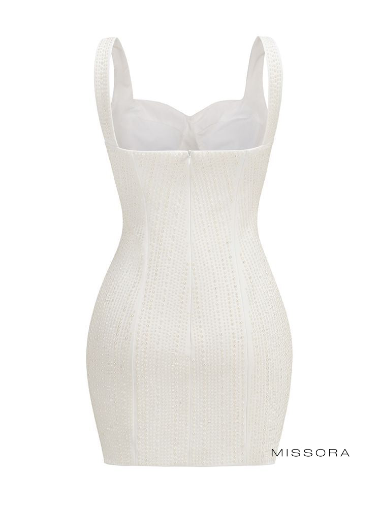 Razan İnci İşlemeli Askılı Mini Elbise [K4SH5KLL]