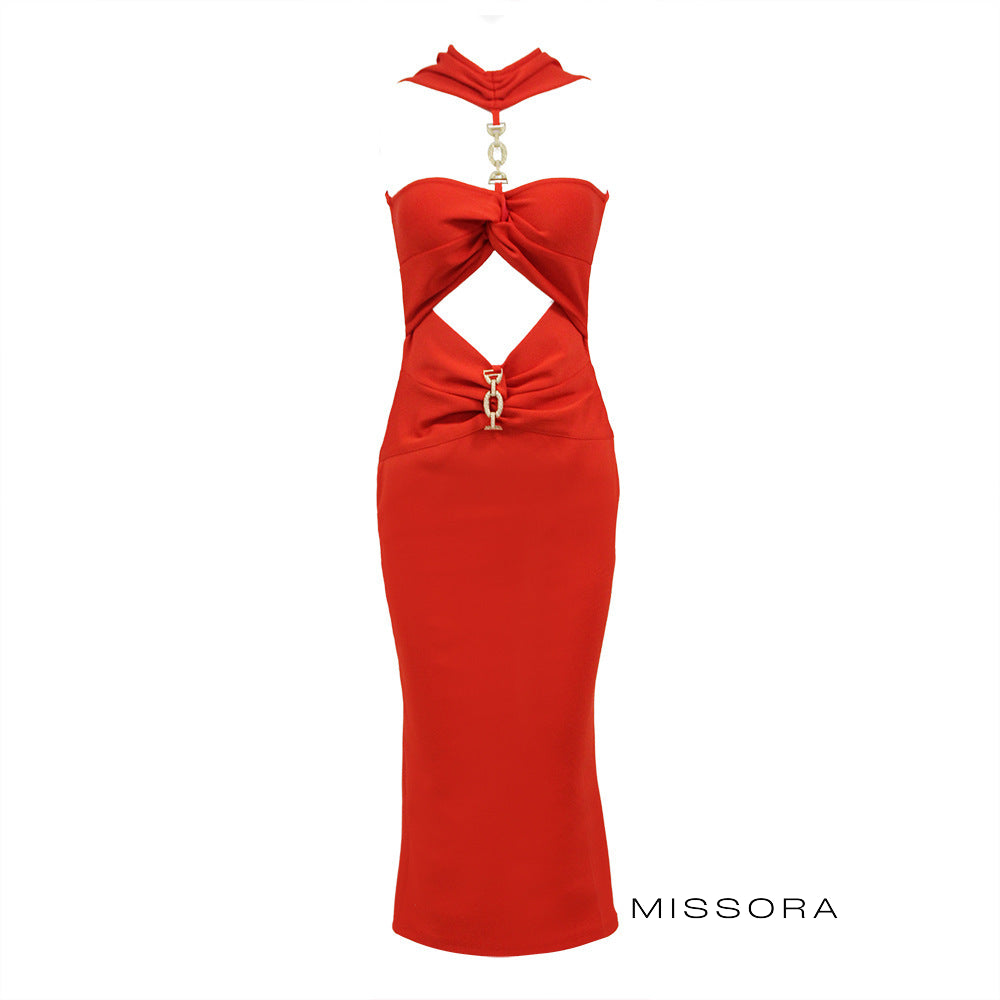 Remi Halter Midi Elbise [OXMWDHHC]