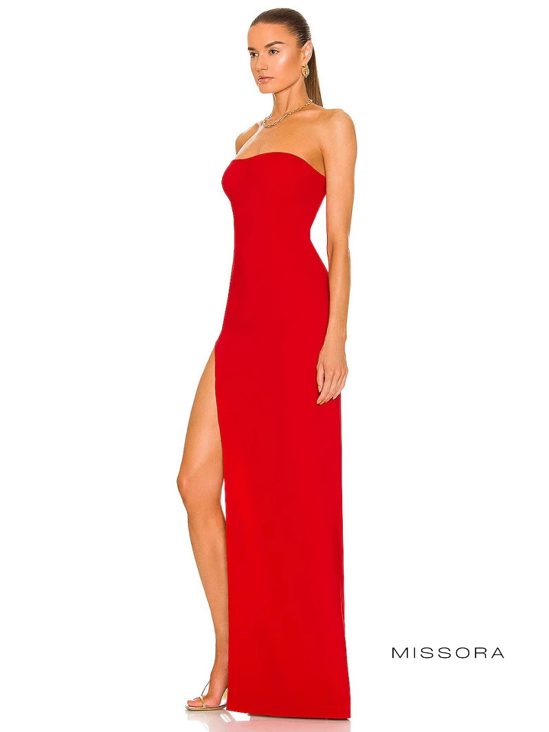 Rhiannon Straplez Midi Elbise [0QPY8VCR]