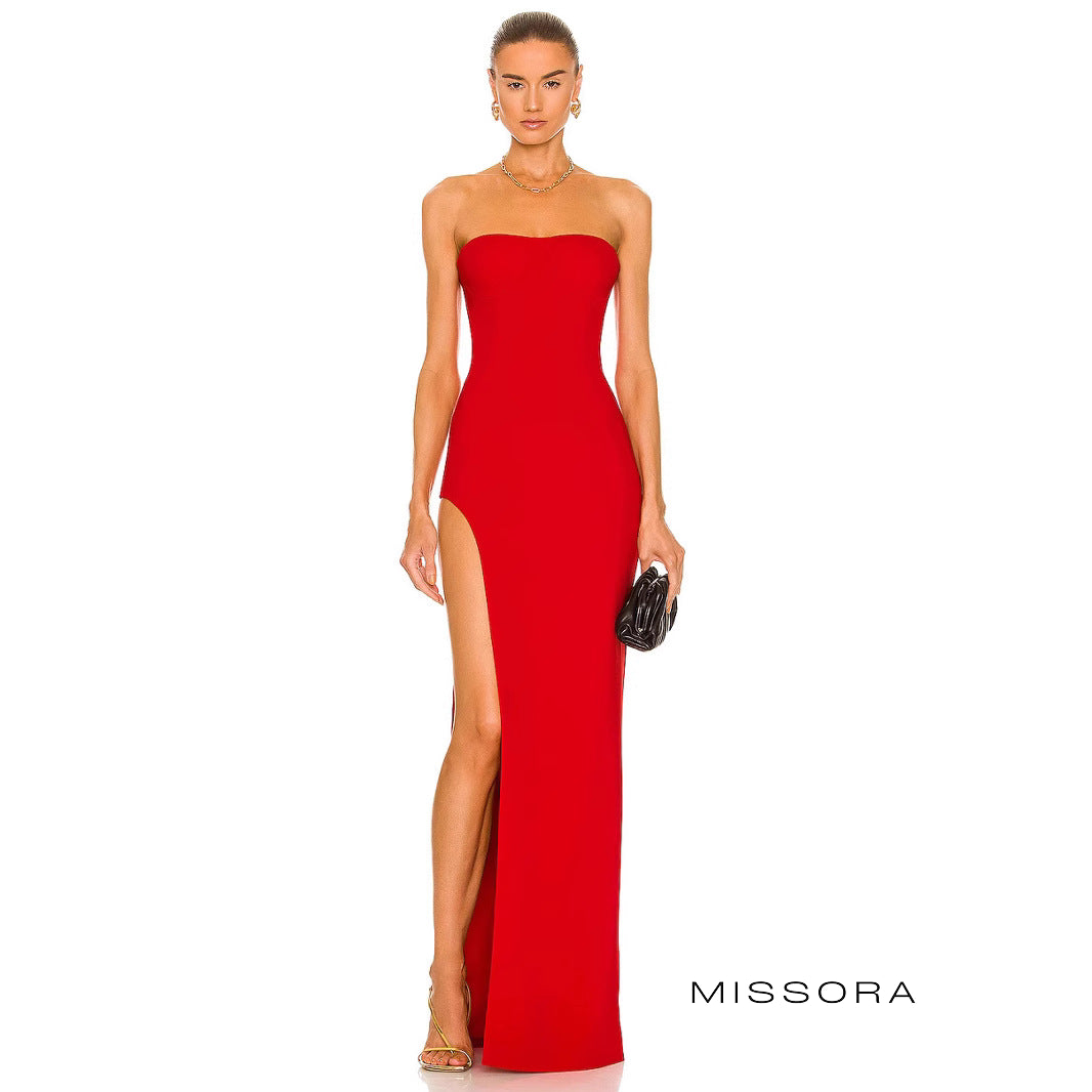 Rhiannon Straplez Midi Elbise [LAI9A0LX]