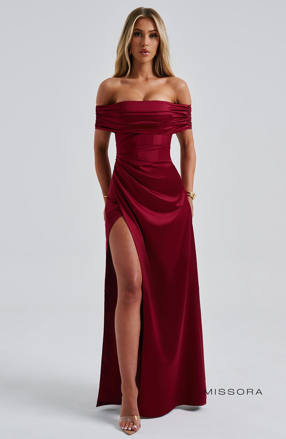 Missora Rosalyn Corset Satin Maxi Dress