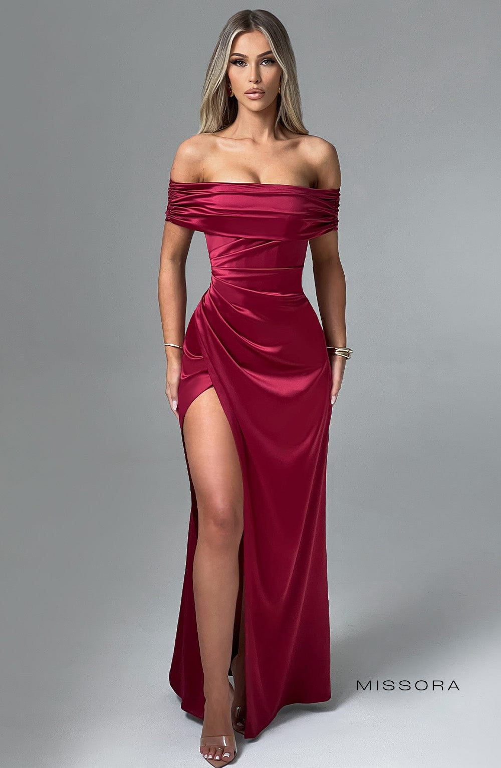 Missora Rosalyn Corset Satin Maxi Dress