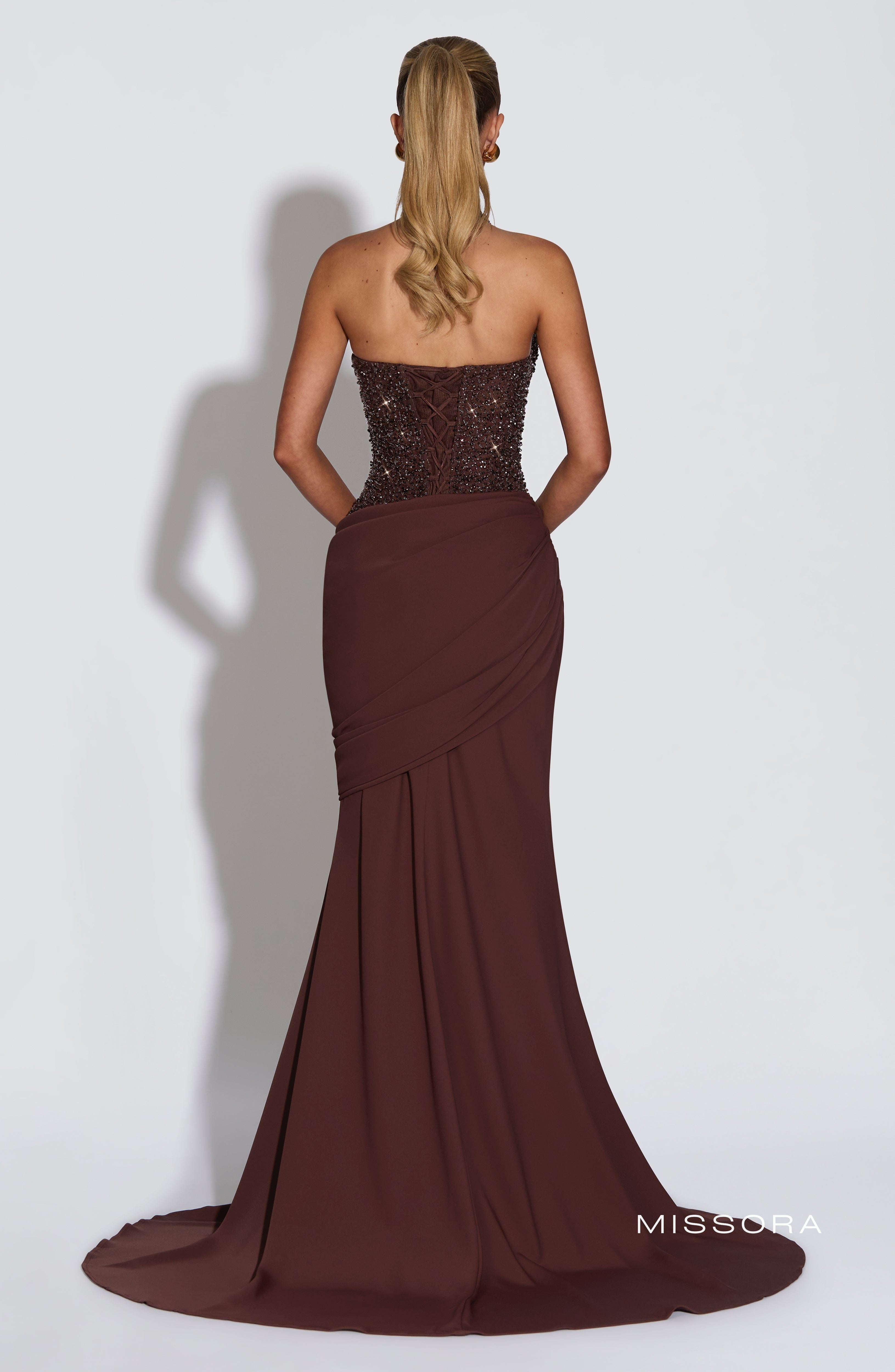 Missora Rose Draped Corset Maxi Dress