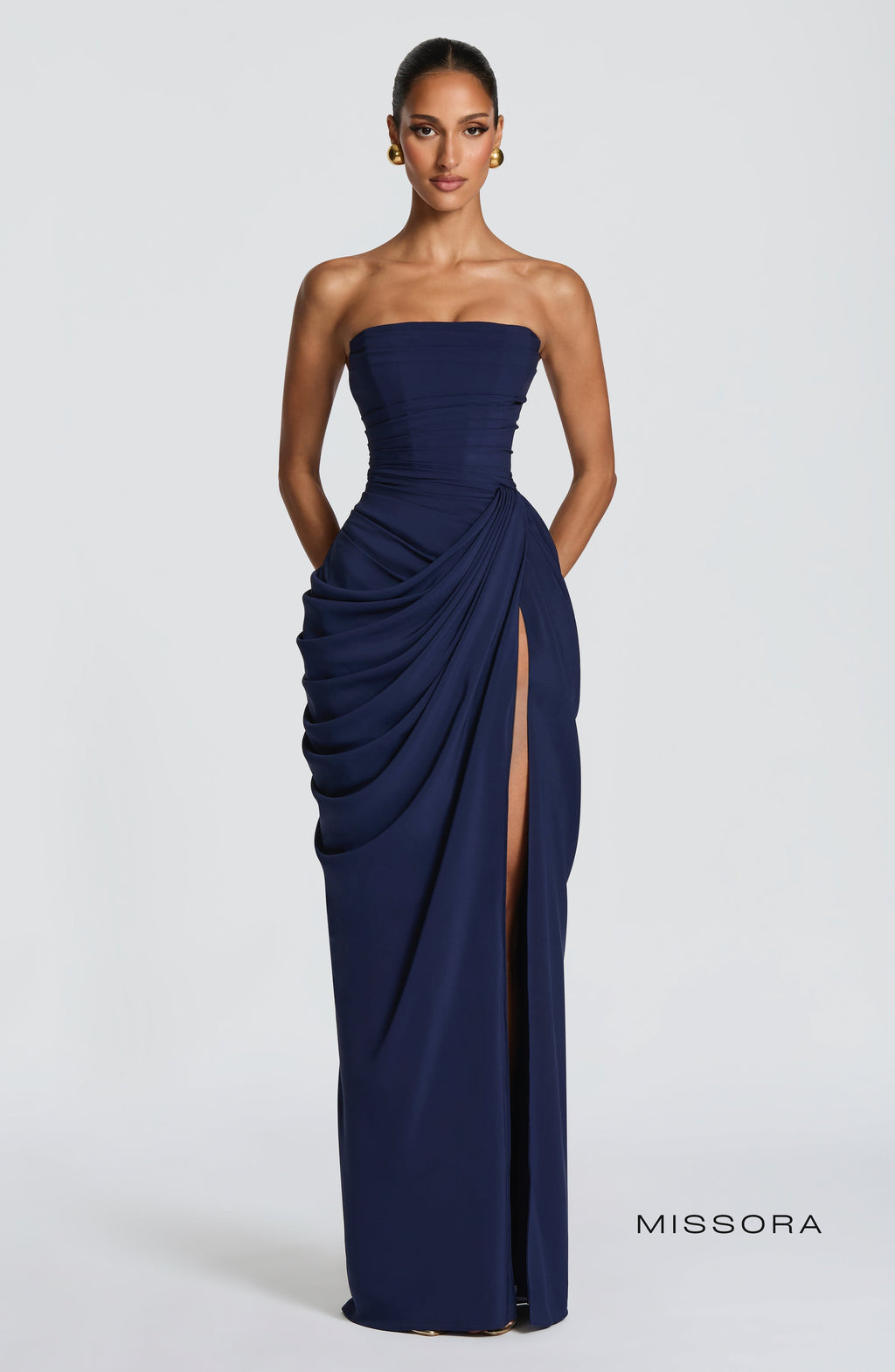 Missora Saachi Draped Corset Maxi Dress